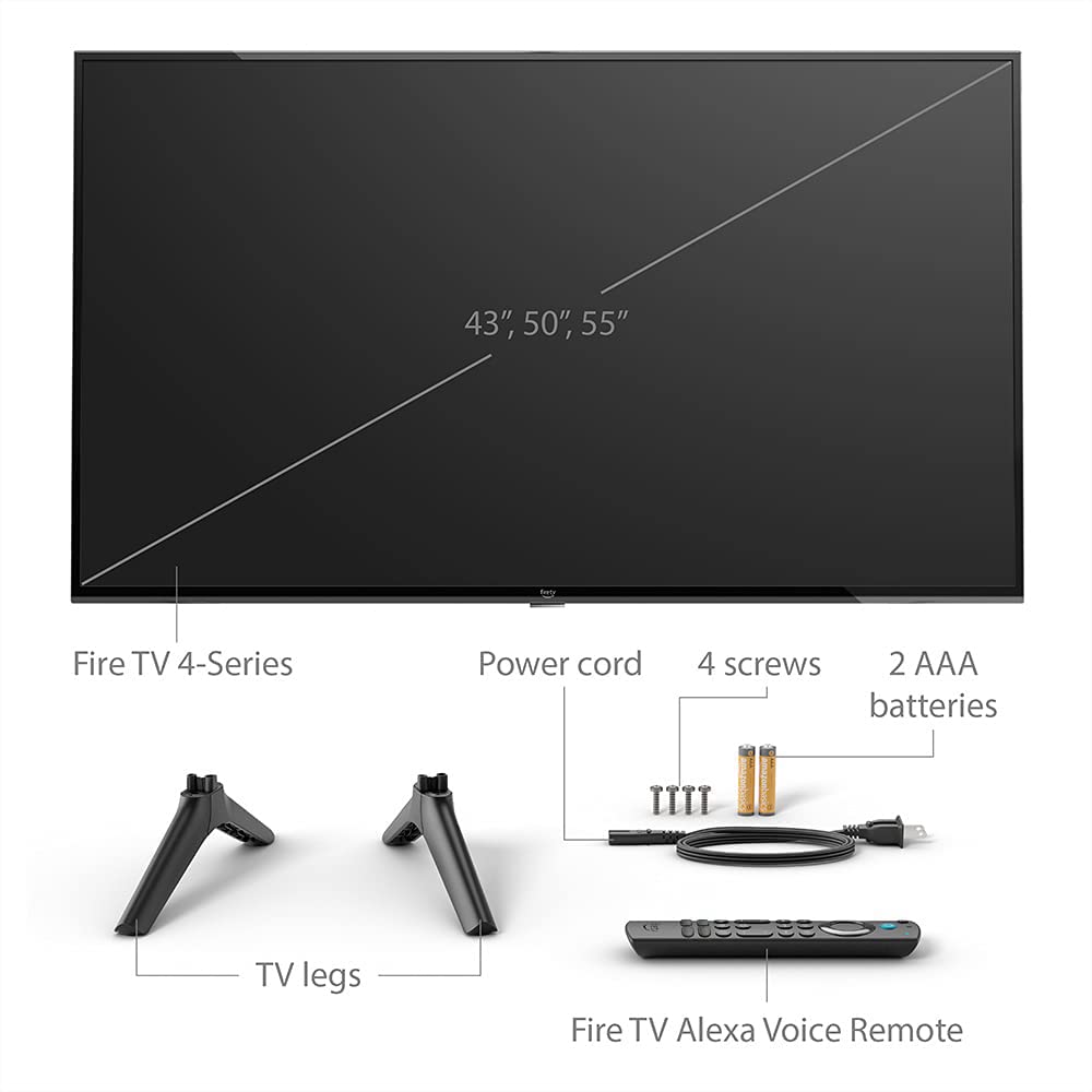 Amazon Fire TV 55" 4-Series 4K UHD smart TV with Alexa Voice Remote Enhanced, stream live TV without cable